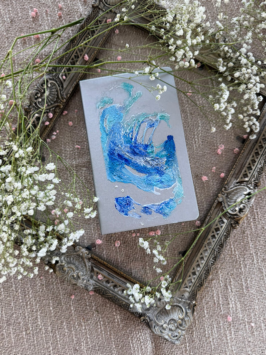 Handpainted sketchbook Silver - Blue